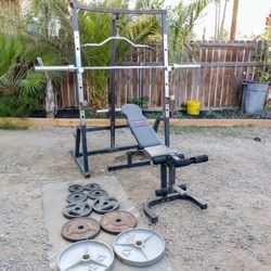 Olympic Bench Press Squat Rack Olympic Weights Barbell 