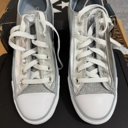 New Converse Silver Shiny Sneakers