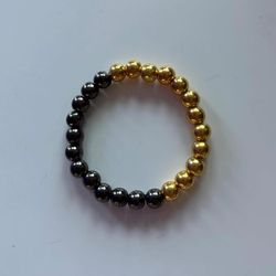 Handmade Glass and Plastic Beaded Art Jewelry Wonderfully Created Ying Yang Duality Bracelet