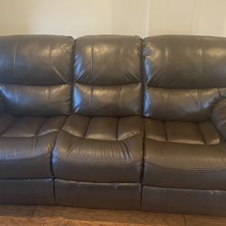 Brown Leather Recliner 3 Seater+ 2 Seater 