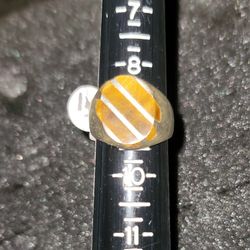 Mens Vintage  Tiger's Eye  Sterling Silver Size 9