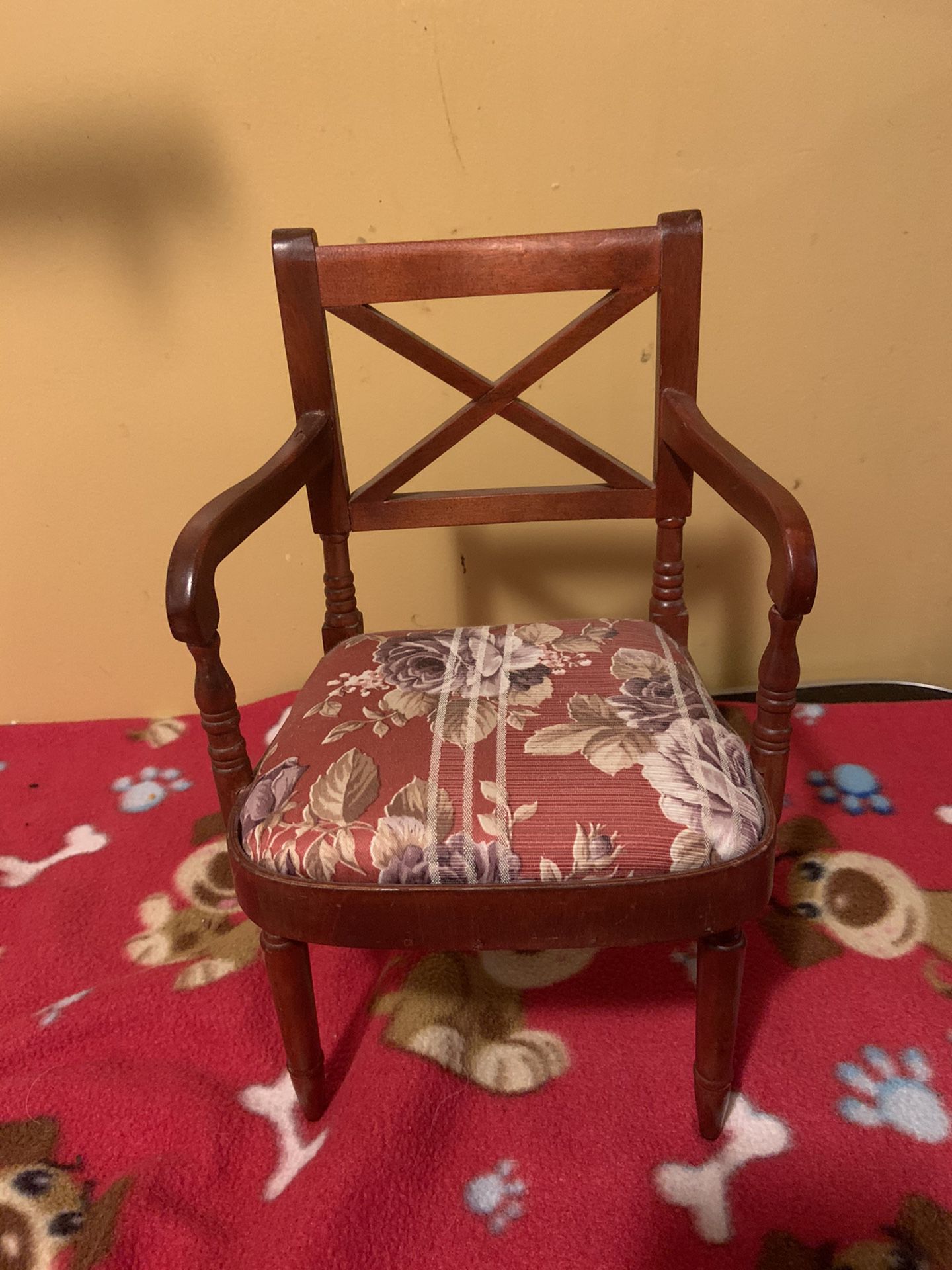 Upholstered chair for an 18” doll
