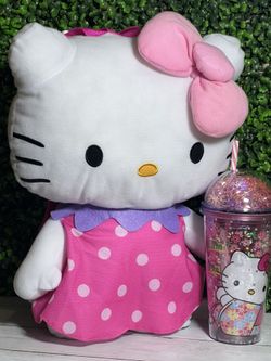 $25 Set Hello Kitty Plush Bag Pack &Cup Easter sale Price Firm Sold Separately 