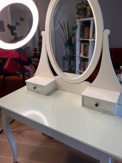IKEA Vanity w/ Glass & Mirror
