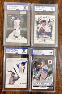 Shohei Ohtani Lot of 4 CCG Graded Cards GEM MINT 10 - Leaf, Topps - LA Dodgers