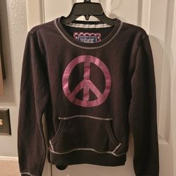 Vintage 2009 Victoria's Secret PINK Peace Sign Sweatshirt 1986 label Sz XS