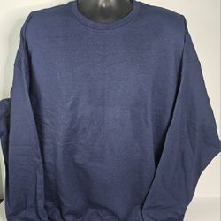 Athletic Works Blue Fleece Crew Sweatshirt Mens 2XL (50-52)