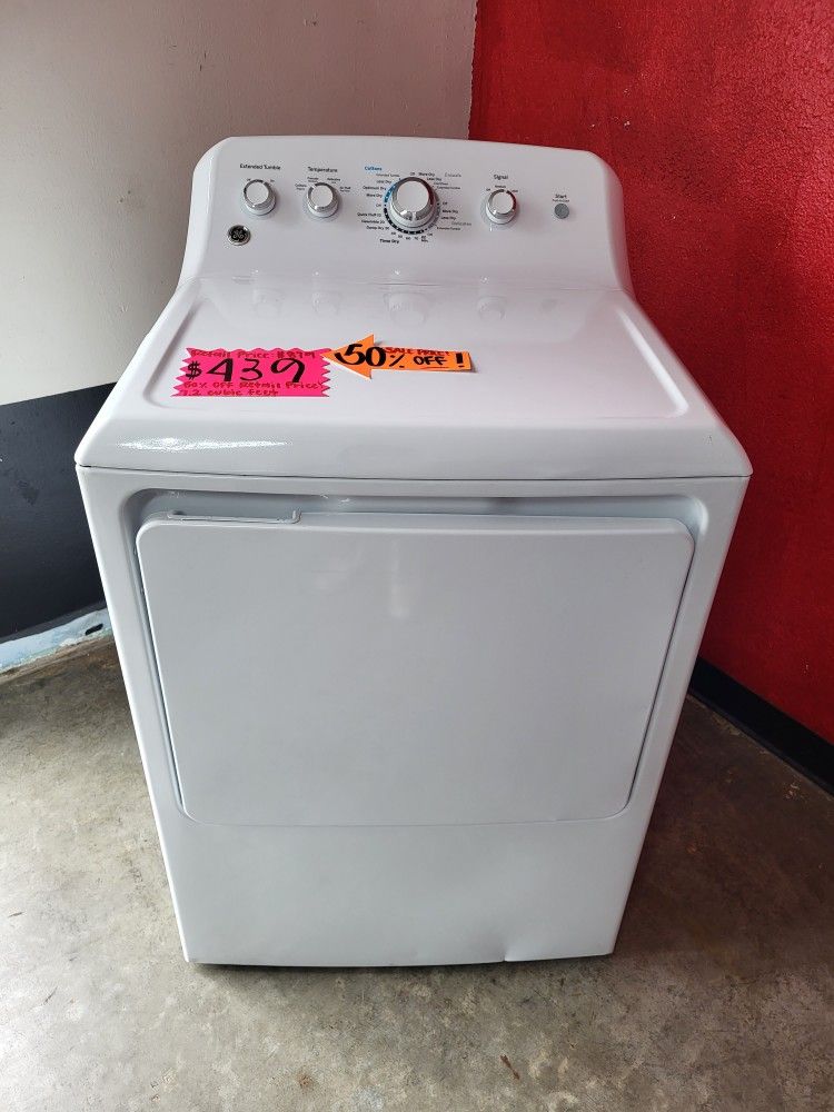 New GE Gas Dryer 7.2 Cubic Feet