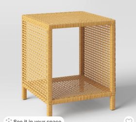 Square Weybridge Shelf Patio Accent Table Brown - Threshold Brand New