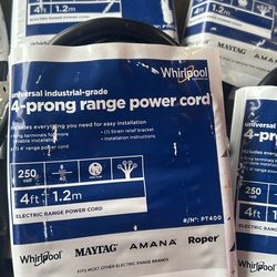 Whirlpool 4 Ft 40-A Universal Electric Range Power Cord 4-Wire 4-Prong