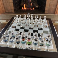 Shannon Crystal Chess Set New In-Box Hand Faceted By Godinger 