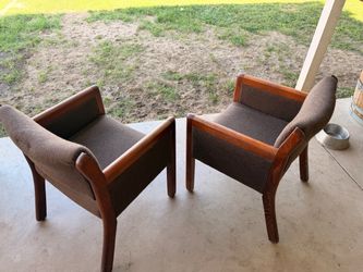 2 wooden chairs