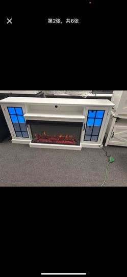 New, 70”TV stand With Fireplace 