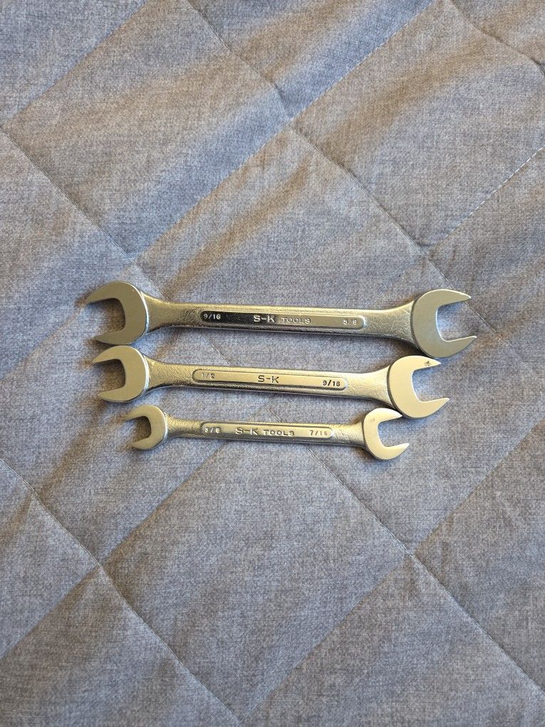 S-K OPEN WRENCHS 5/8"-9/16",9/16"-1/2",716"-1/2"