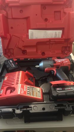 M18 FUEL ONE-KEY 18V Li-Ion Brushless Cordless 1/2 in. High Torque Impact Wrench with Pin Detent Kit,Resistant Batteries