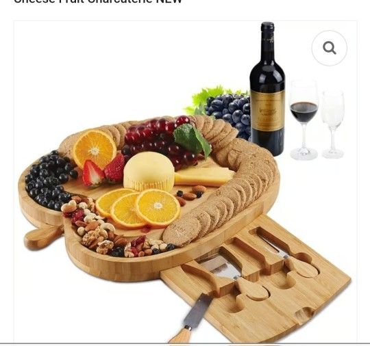 Cheese_cracker Bamboo Charcuterie Board With Knives