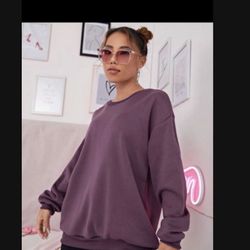 Deep Plum Heavyweight Thermal Lined Sweatshirt New Size 2 See My Page Tons More 