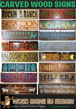 Custom Carved Wood Signs