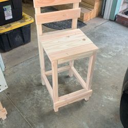 Bar Stool ,wood , Ready For Paint Or Staine