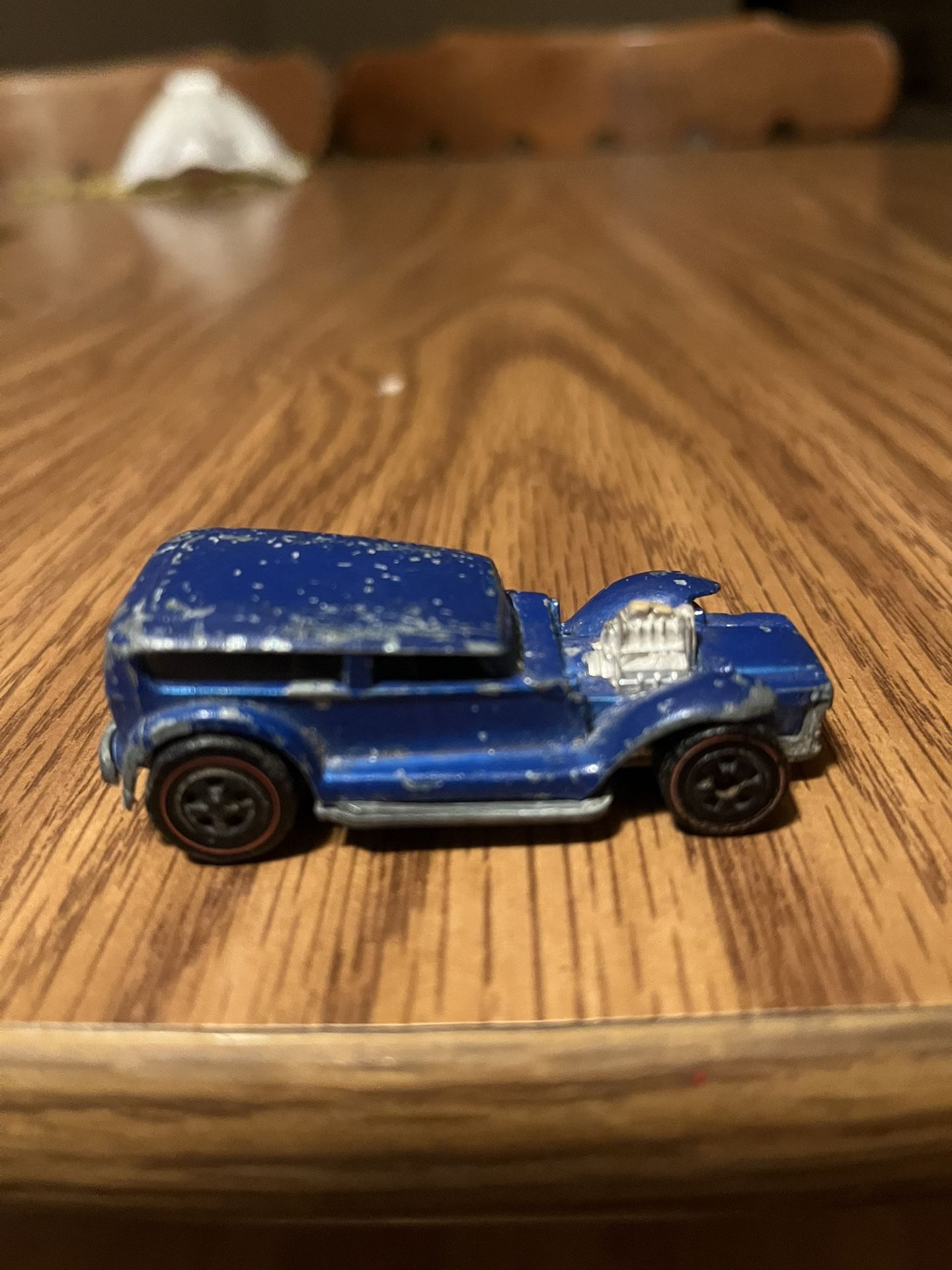 Hot Wheels 1969 Redline Prowler Dark Blue Missing A Tire