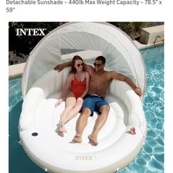 78.5"x 59"INTEX Canopy Island Inflatable Pool Float:
