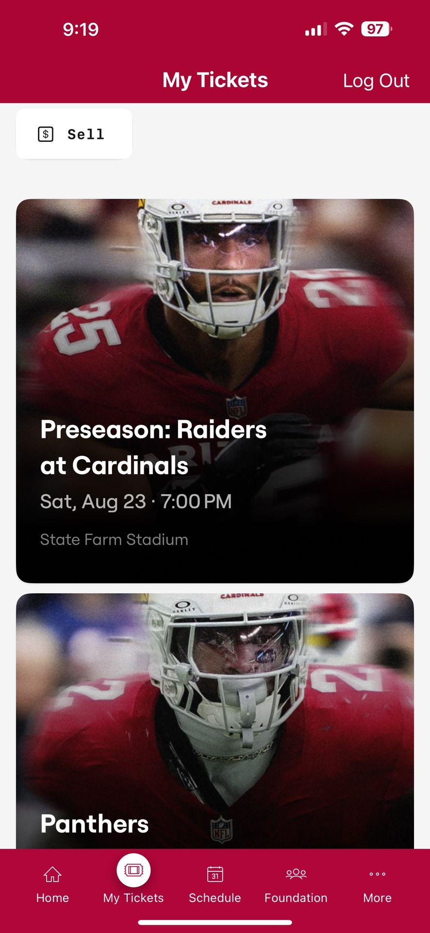 3 AZ Cardinal vs Raiders W/Green East Parking