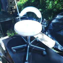 Nice White Leather Stool