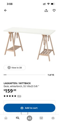 Full white ikea desk