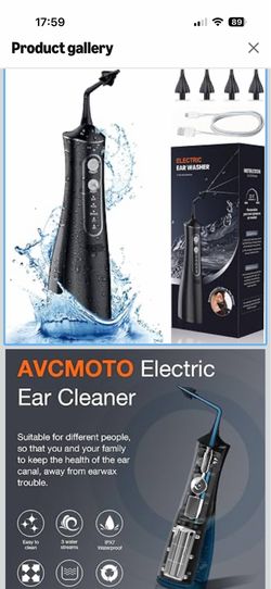 Ear Wax Removal, Electric Ear Cleaner with 4 Cleaning Modes, Waterproof Type-C Rechargeable Safer＆Effective Ear Wax Removal kit, 4 Reusable Replacemen