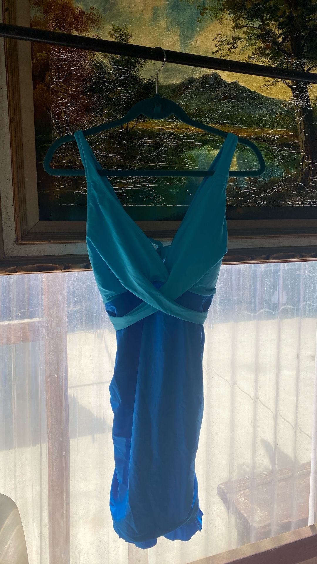 Swim Top 2 Tone blue 2XL