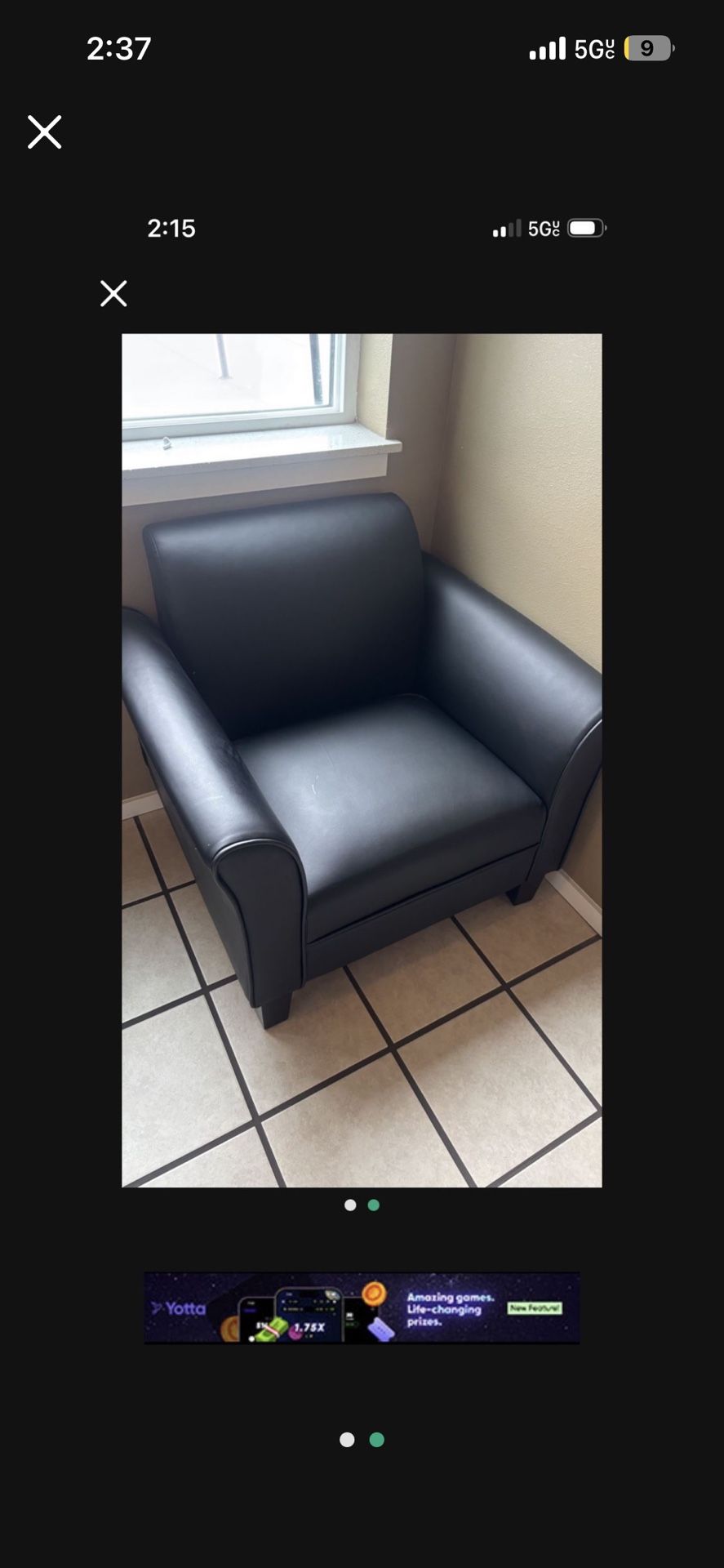 Black Leather Sofa Chair