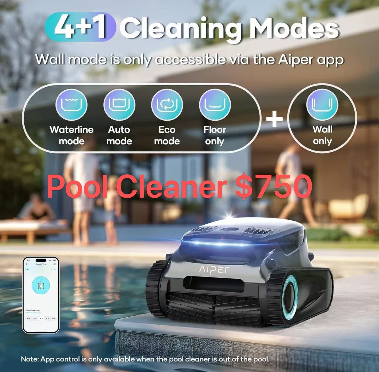 2025 Upgraded AIPER Scuba S1 Pro Cordless Robotic Pool Cleaner