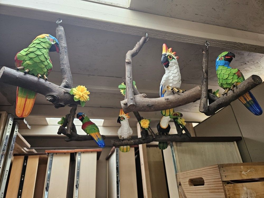 Hanging Parrots - Leather