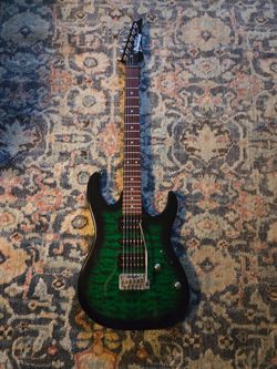 2021 Ibanez Gio GRX70QA - Transparent Green Burst (Local Pickup)