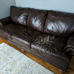 Brown Synthetic Leather Couch