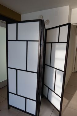 RISÖR Room divider, white/black, 85x72 7/8 "