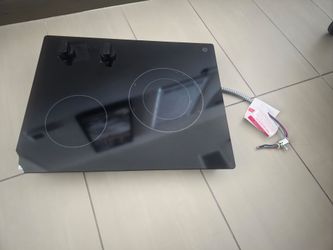 GE Black Glass 2-Burner Electric Cooktop