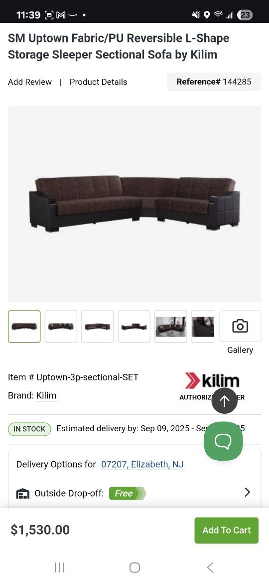 Sectional Sofa With Storage/Sleeper Function