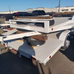 2025 Carson Trailer White Standard Car Hauler DLX 7 X 16