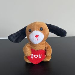 Homerbest Puppy Dog Plush Brown Valentines Day I Love You Heart 5.5 Inch