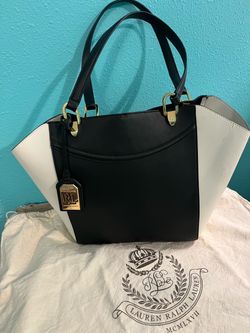 Black and white tote purse Lauren