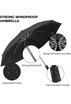 Inverted Umbrella for Rain, Compact Windproof Auto Open Close Reverse Fold Design, Portable Travel, Small Storage, Large Coverage, Car Friendly, No Dr