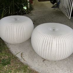 outdoor Patio Furniture, Weather, Resistant, Hard Plastic, excel cond. Great For Sitting or as a Footstool. easy to clean. s