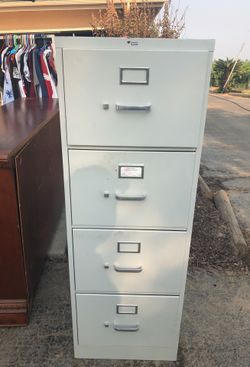 Gray file cabinet