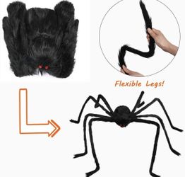 5ft Giant Spider Halloween Hairy Spider Large Halloween Decorations 