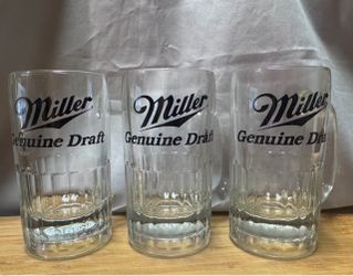 Vintage barware Miller Genuine Draft beer mugs (set of 8)