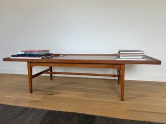 Drexel Declaration MCM Walnut Coffee Table – Kipp Stewart – Rosewood Inlay
