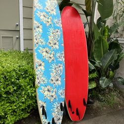 2 Soft Top Surfboards 