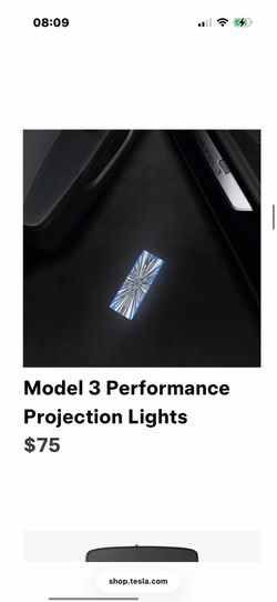 Tesla model 3 performance projection light