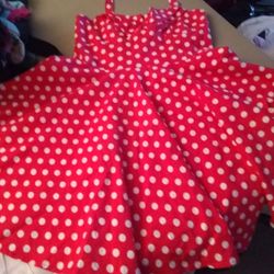Pink Polka Dot Ladies Dress. Great Mini Mouse Halloween Dress